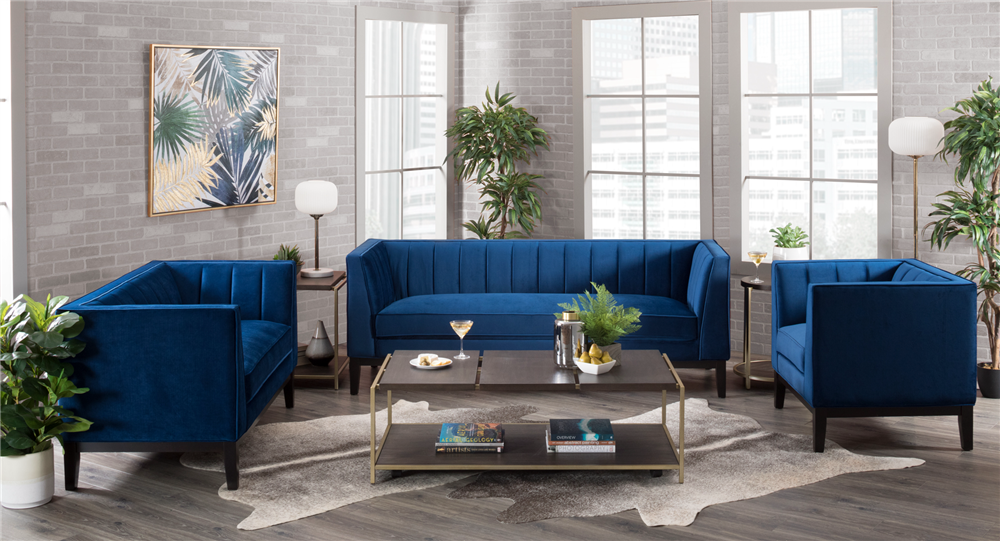 Modern blue sofa